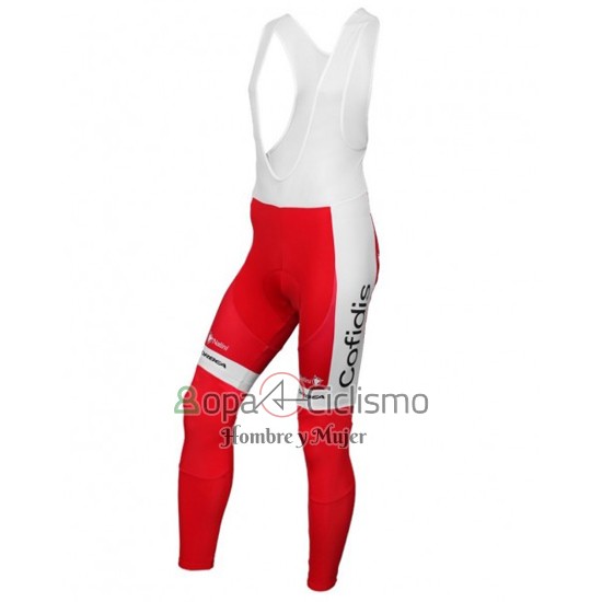 Cofidis Ropa Ciclismo Culotte Largo 2016 Mangas Largas Blanco y Rojo